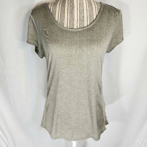 Crosby Grey Cap Sleeve Top w/ Sequin Side Panels Size Small
